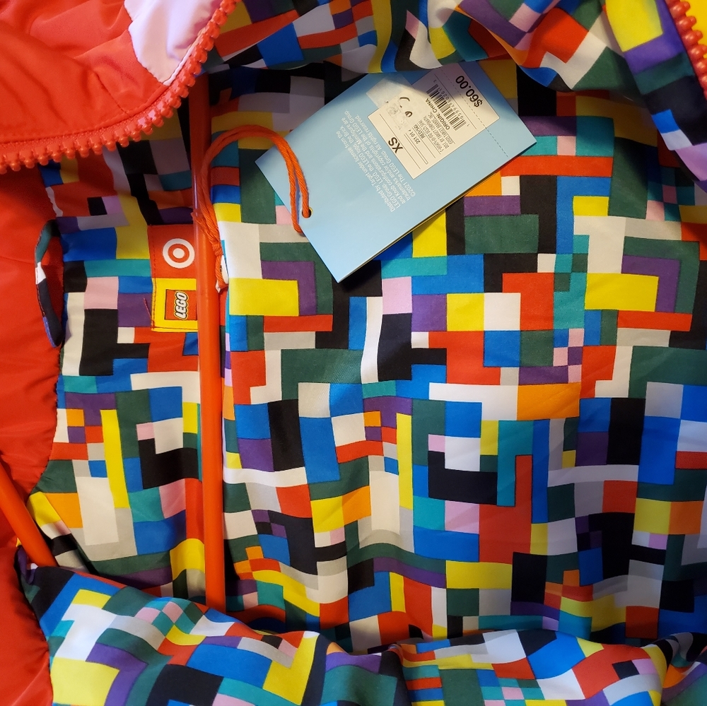 NWT Women's XXS Lego Puffer Jacket Puffer Vest. BRIGHT! Color block. - Picture 5 of 6
